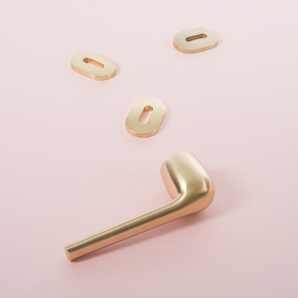 Modern Brass Rene Door Handle Lever by Maison Vervloet