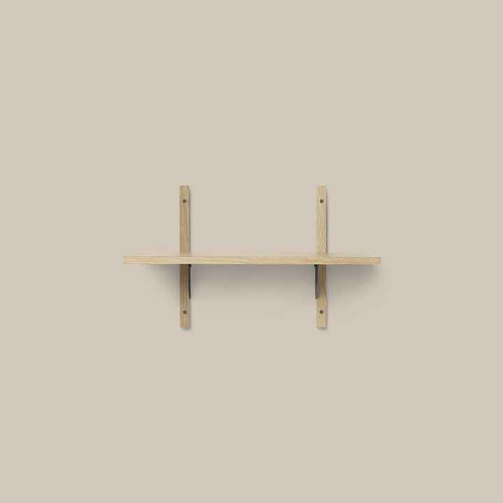 Sector Shelf Single Narrow Oak and Black