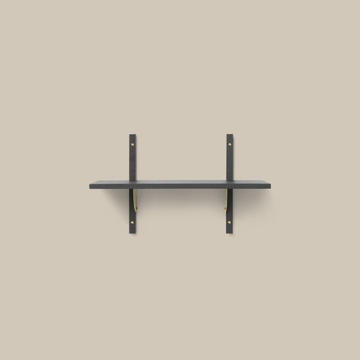 Sector Shelf Single Narrow Black and Brass
