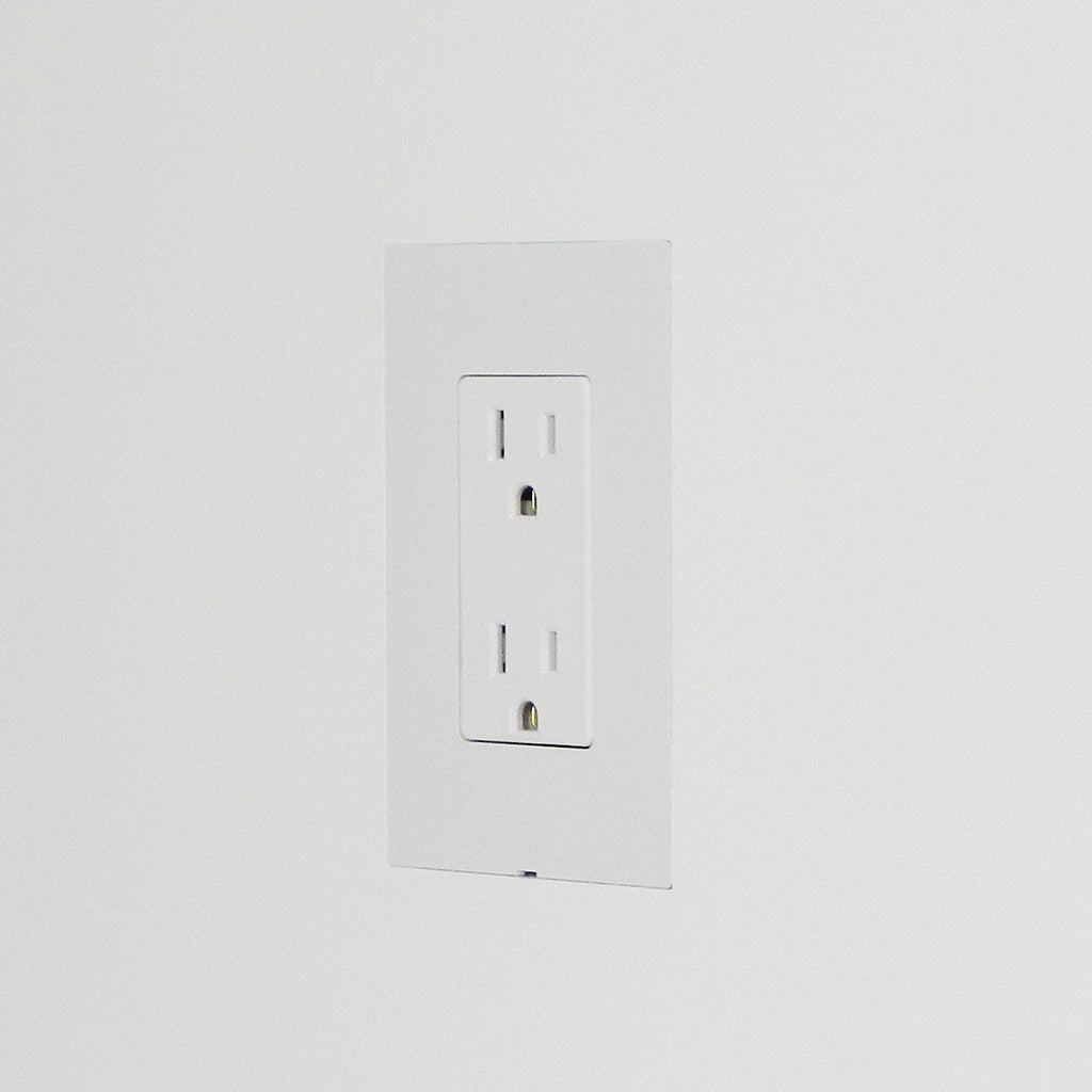 Smoothline Minimal modern aesthetic flush wall outlet by designmod