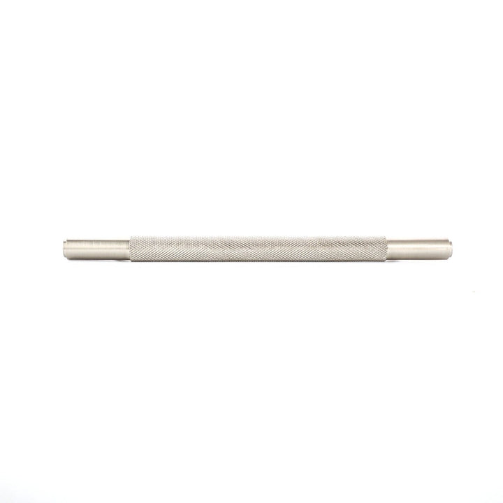 Specter Knurled Cabinet Pull in brass, silver and black