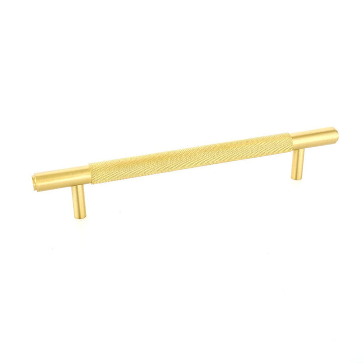 Specter Knurled Cabinet Pull in brass, silver and black