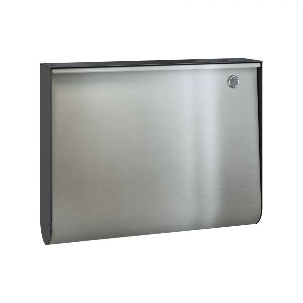 A Serafini stainless steel wall mounted U-Box Mailbox dispenser.
