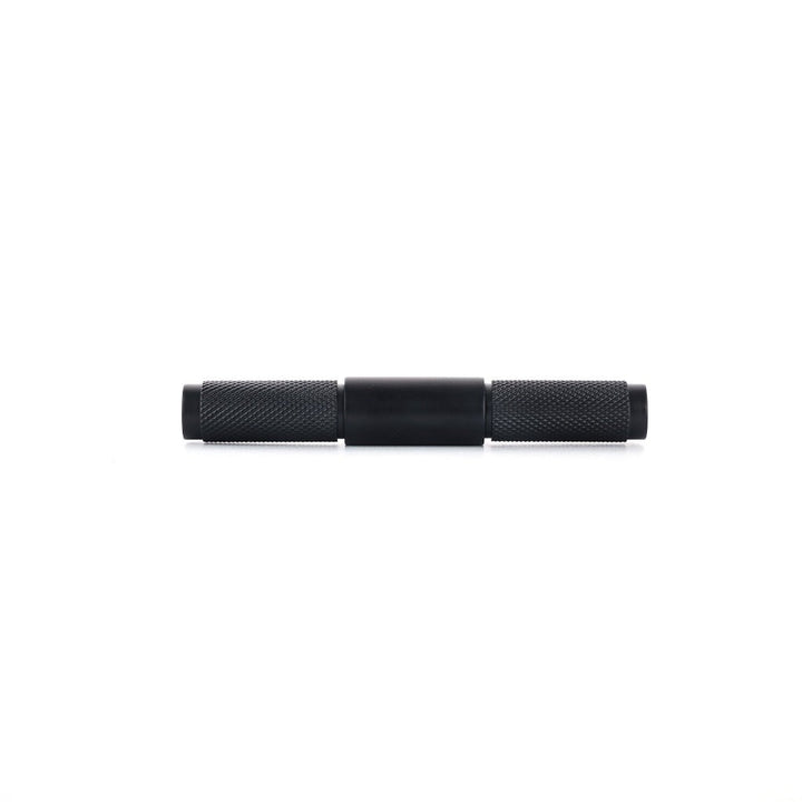 Wraith Knurled T-Bar Pull made from solid brass and finished in matte black, satin brass and satin silver