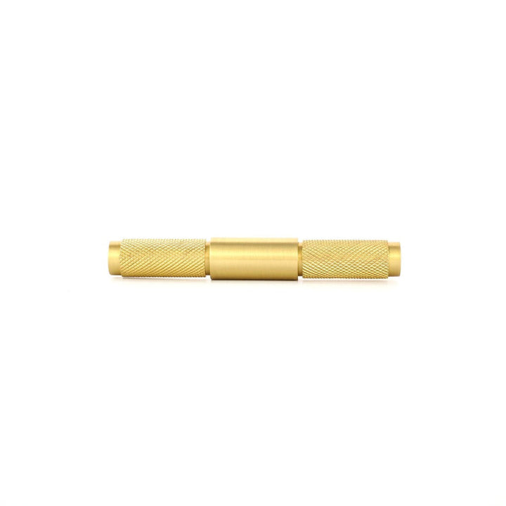 Wraith Knurled T-Bar Pull made from solid brass and finished in matte black, satin brass and satin silver