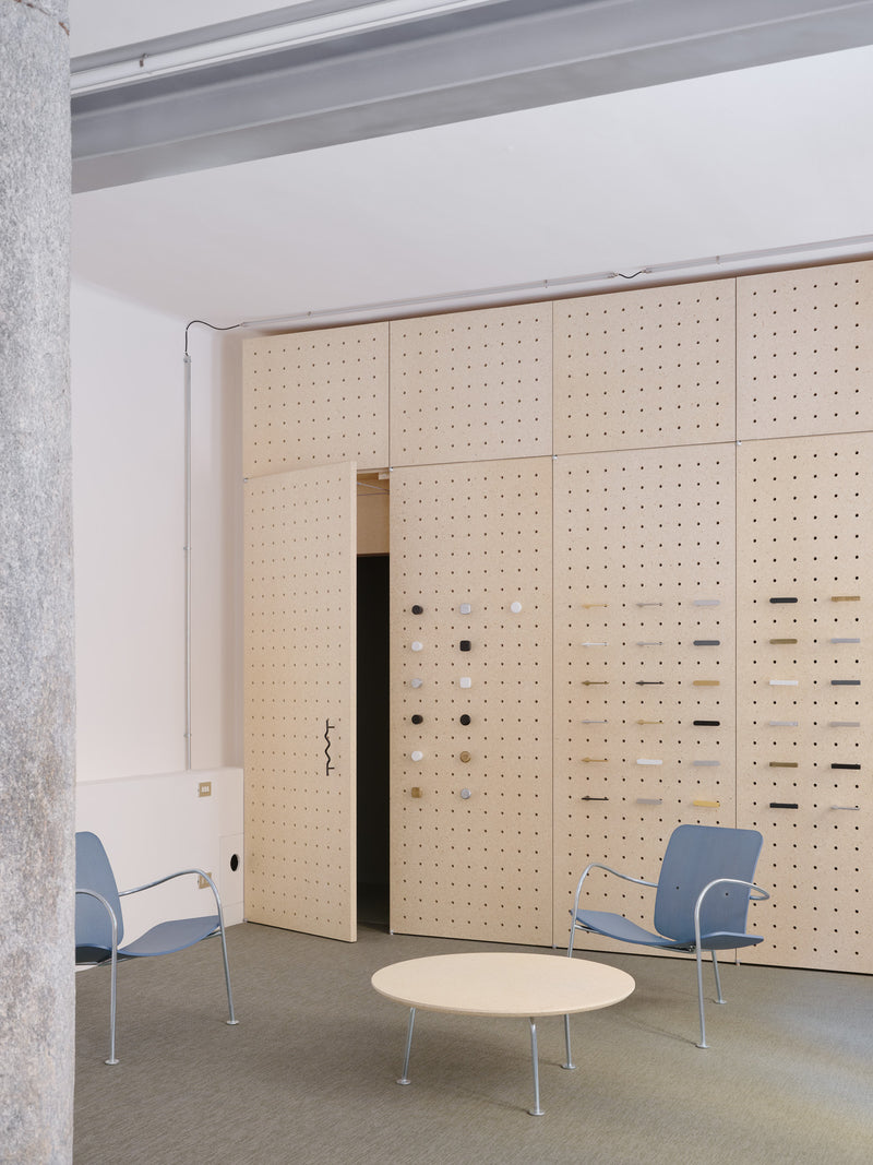 Italian interior with Verum hardware installed on cabinetry and doors