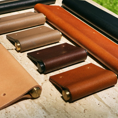 EP01 Leather Edge Pull: Stainless Steel Core