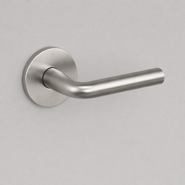 AHI 105 Door Lever Set — Passage — Passage / Satin Stainless Steel / Large Circle 201 / 2 3/4"