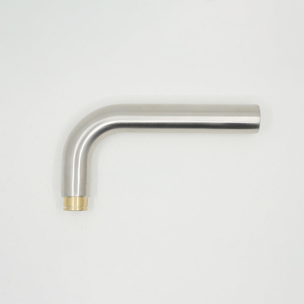 A close up of an AHI Door Lever No. 105 Single Dummy on a white surface.