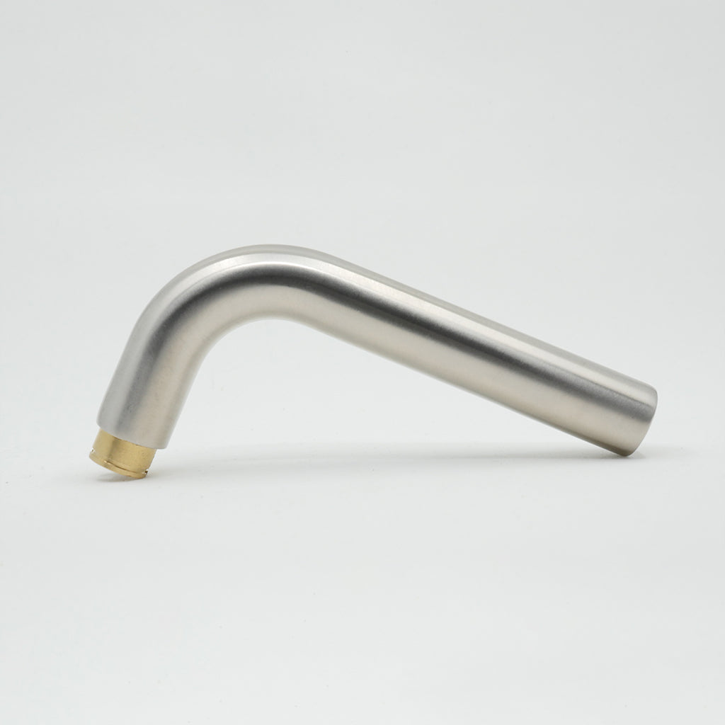 A close up of an AHI Door Lever No. 105 Single Dummy on a white surface.