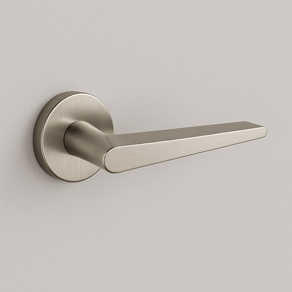 AHI 135 Door Lever Set — Double Dummy — Double Dummy / Satin Stainless Steel / Large Circle 201 / Not Applicable for Dummy Functions