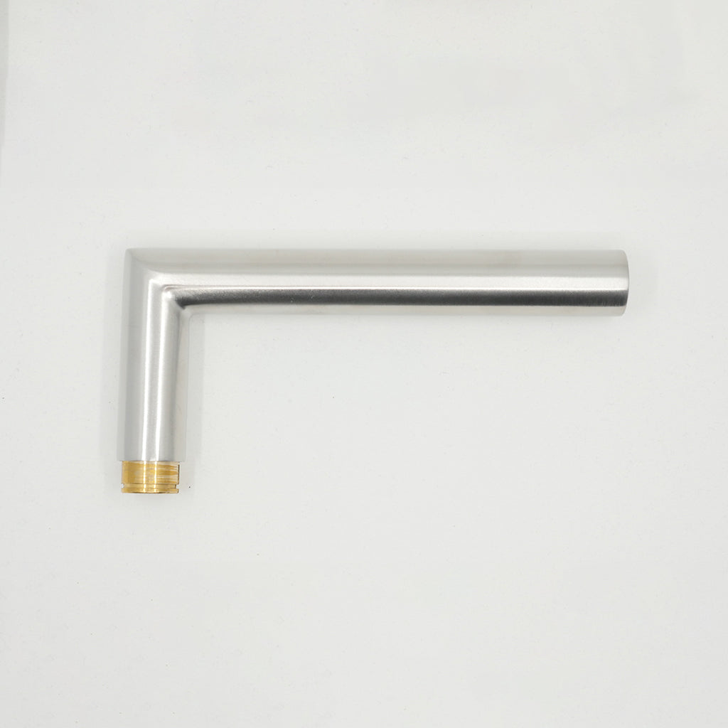 A close up of an AHI Door Lever No. 104 Double Dummy on a white surface.