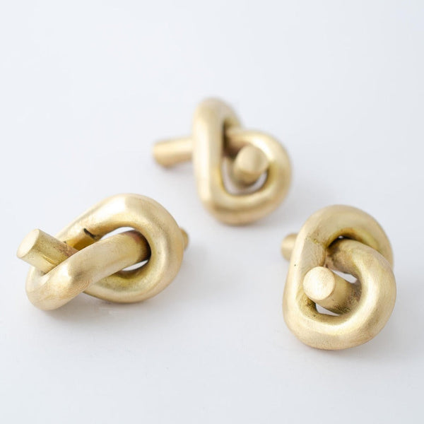 Angular Knot Knob — Brushed Brass