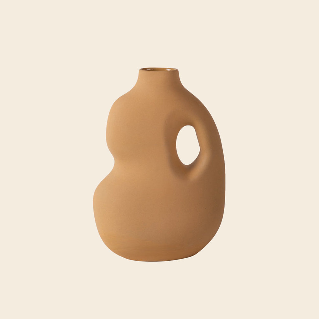 Mustard ceramic vase from Schneid Studio
