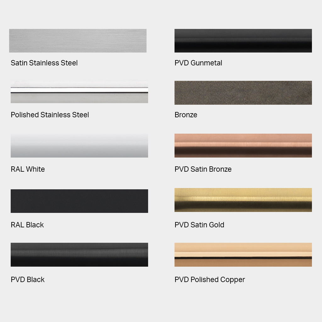 A selection of different types of metal sheets, including Formani's BASICS LBB50 Blank Escutcheon.