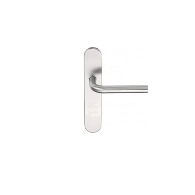 Formani Modern Door Lever with Back Plate in Polished Stainless Steel