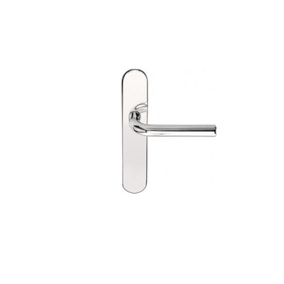 Formani Modern Door Lever with Back Plate in Satin Stainless Steel