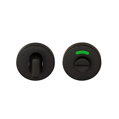 A Formani BASICS LBWC50 Indicator Thumb Turn and Release with a black knob and a green button on it.