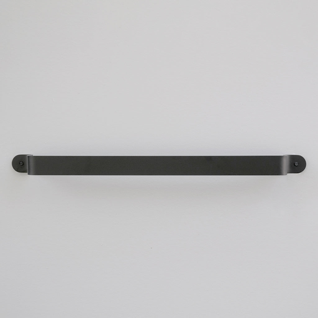 Bende Matte Powder Coated Black Towel Bar Installed on white wall