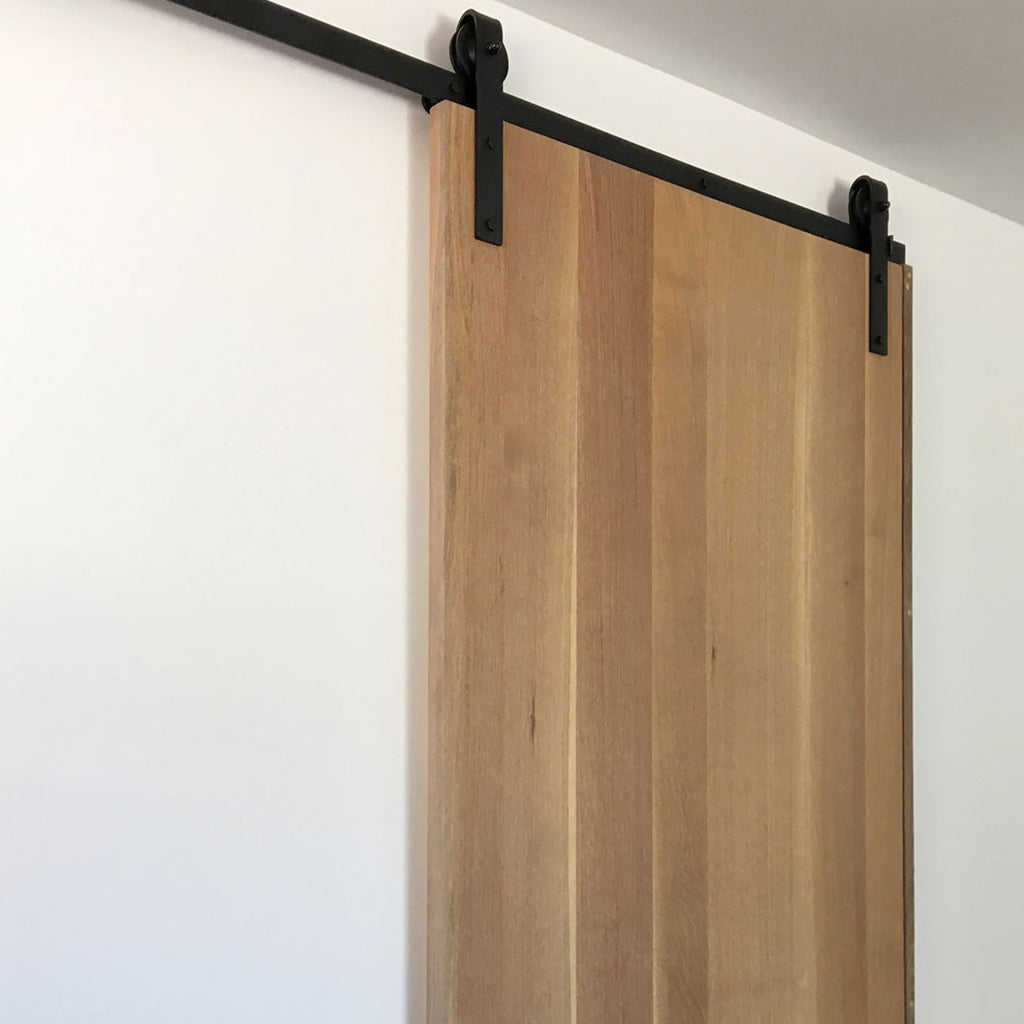 black face mount barn door hardware