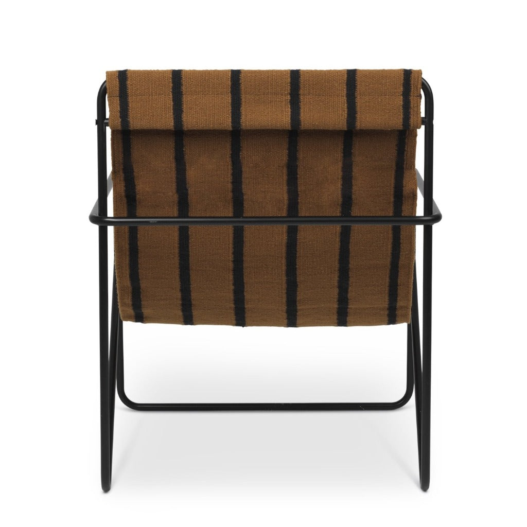 A Black Stripe Desert Lounge Chair with a black frame by Ferm Living.