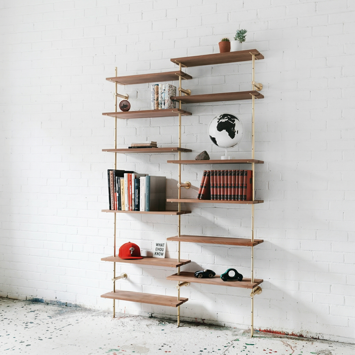 Brass Rail Shelving