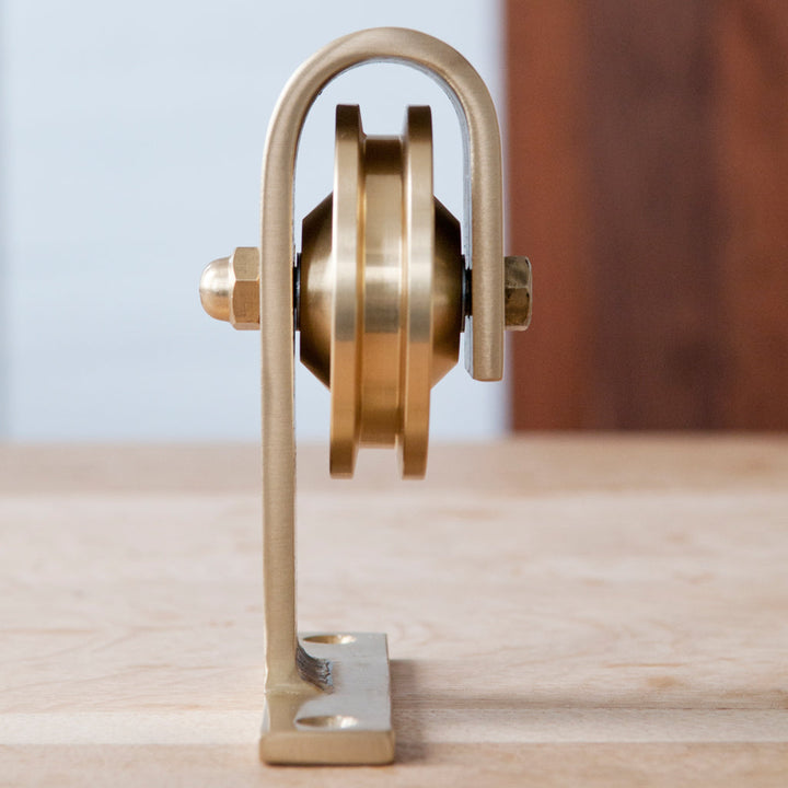 Brass Barn Door Hardware side detail