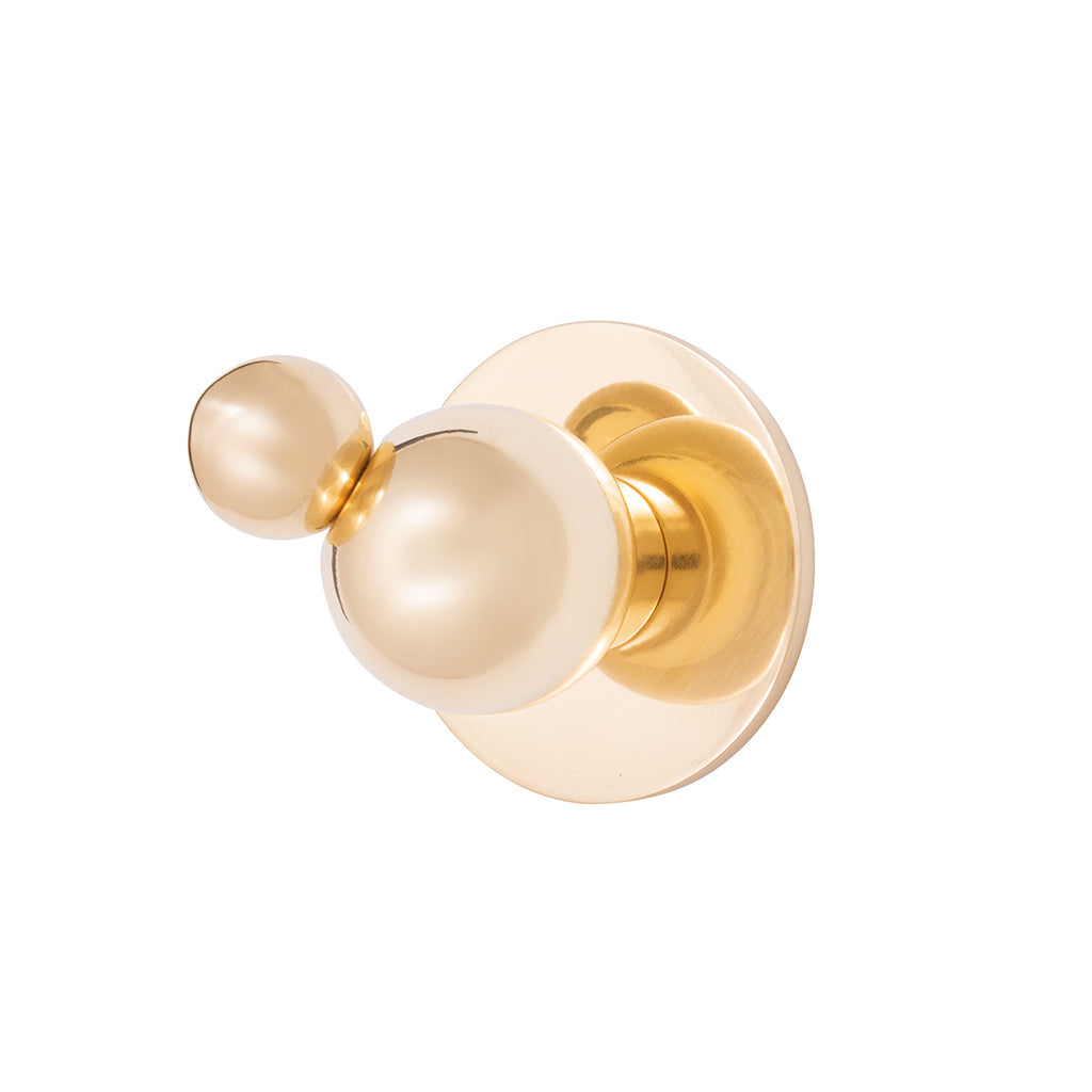 Whimsical Bubbles Thumb Turn on Rose in Polished Brass