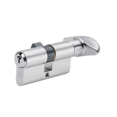 A close up of a CES Key Cylinder 815 Knob CR door handle on a white background.