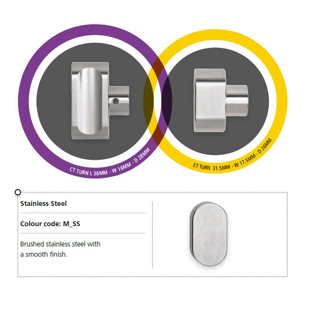 a diagram of a pair of CES stainless steel door handles with the CES Key Cylinder 815 Knob ET.