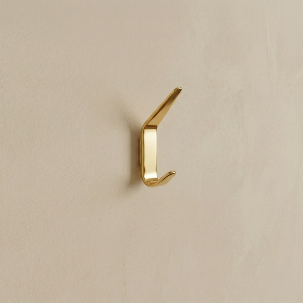Charlie Angular Hook — Antique Brass