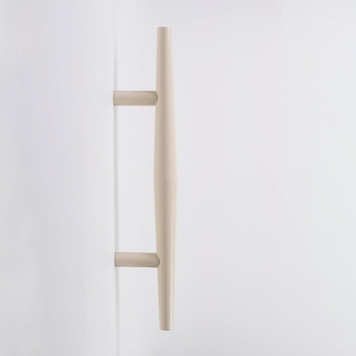 The Charlie Bicone Door Pull comes in a variety of finishes and lengths and is made in Canada.