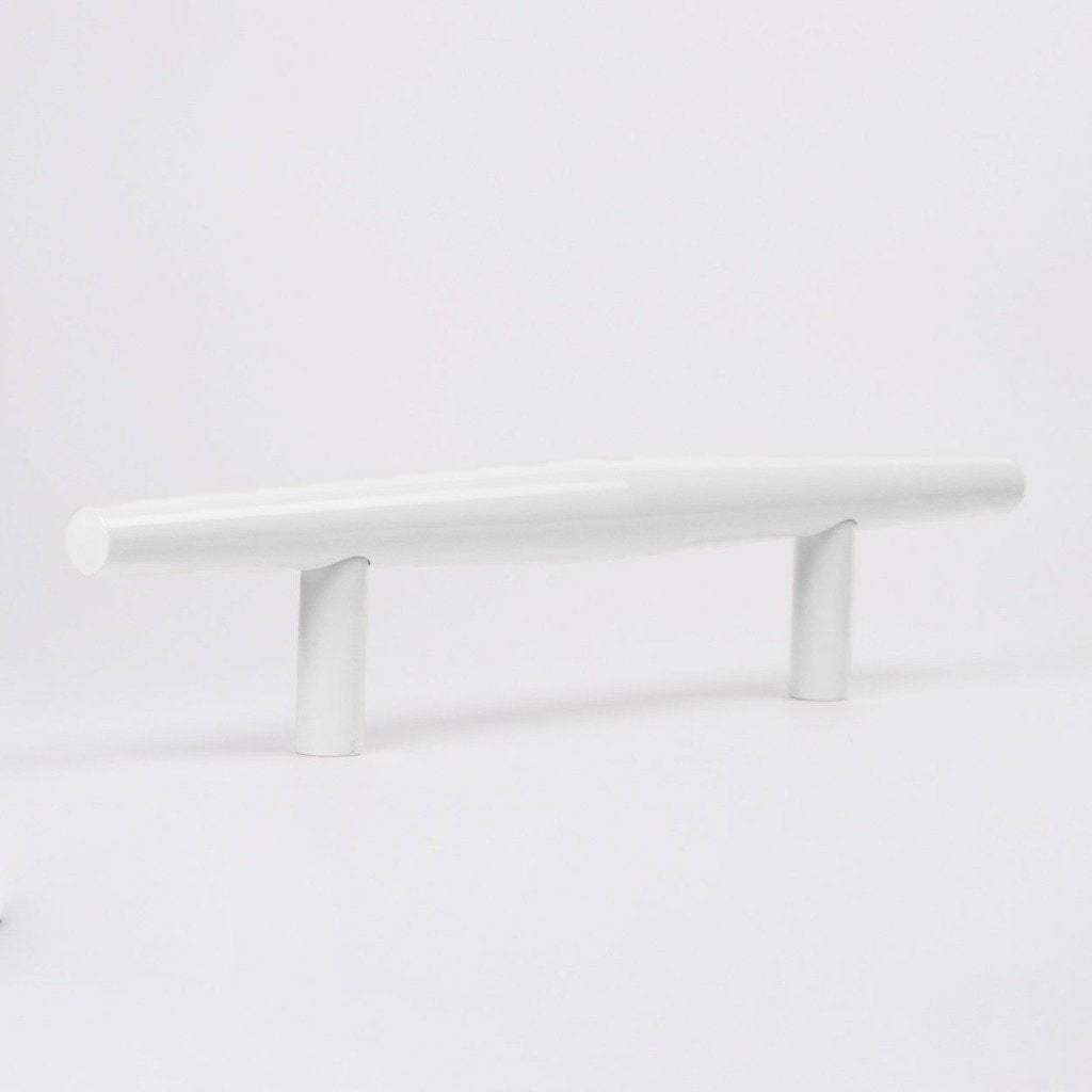 The Charlie Bicone Door Pull in White and  made in Canada.