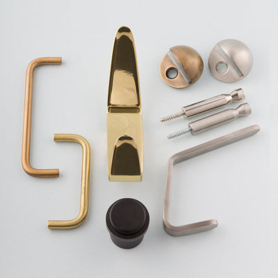 CBH Charlie Collection of hooks, handle pulls and door stops.