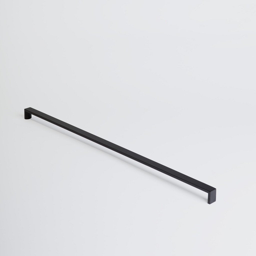 The Charlie Contour Appliance pull shown in powder coated black