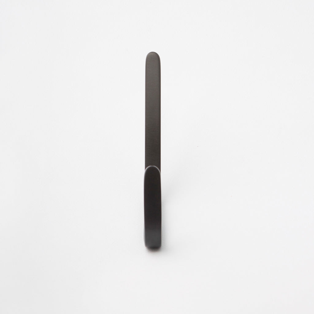 Black Double Hook. Made in Toronto, Canada. From the front.