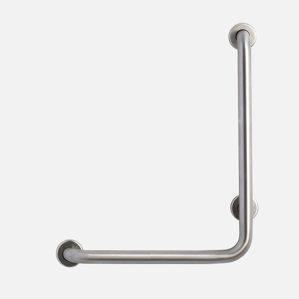 A close up of CBH Charlie L Shape Smooth Grab Bars on a white background.