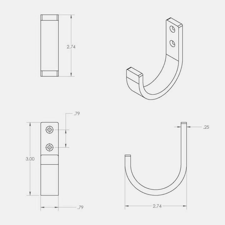 Charlie Round Hook Mounting Sheet