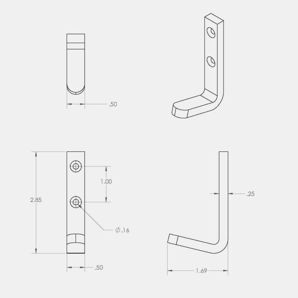 Charlie Single Hook Mounting Sheet