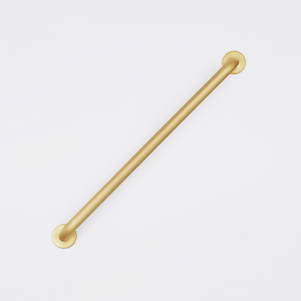Charlie Straight Grab Bars — Smooth Satin Brass / 610 mm (24") / Concealed