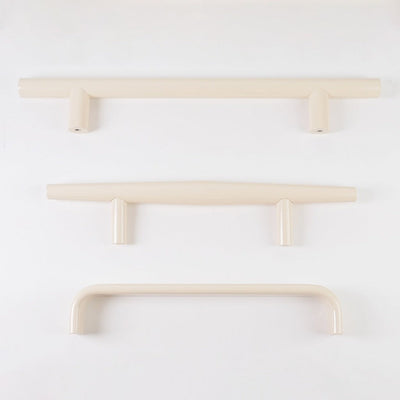 The Charlie Ivory Door Pull Collection comes in a variety of finishes and lengths and is made in Canada.