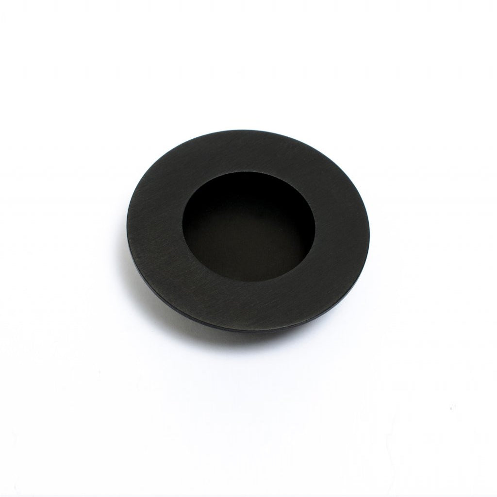 Black Round Minimal Flush Door Hardware for Sliding or Pocket doors