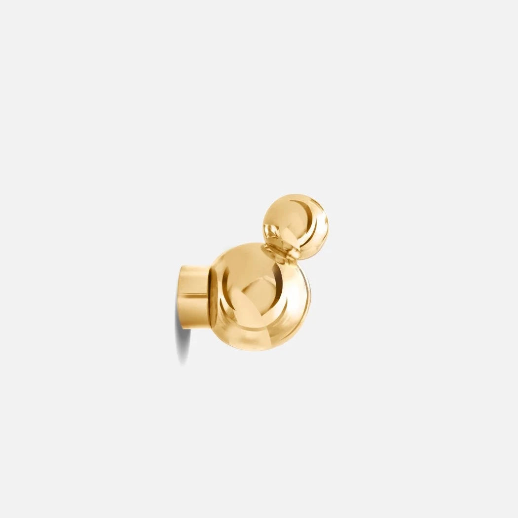 Brass Vervloet Bubbles cabinet knob, side view.