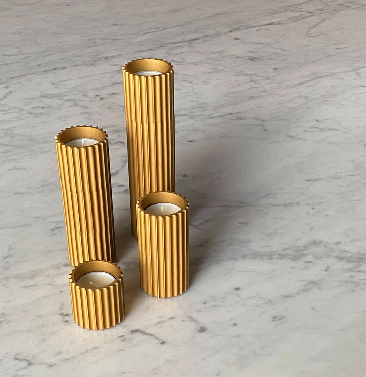 Column Candle Holders stacked by Object/Interface