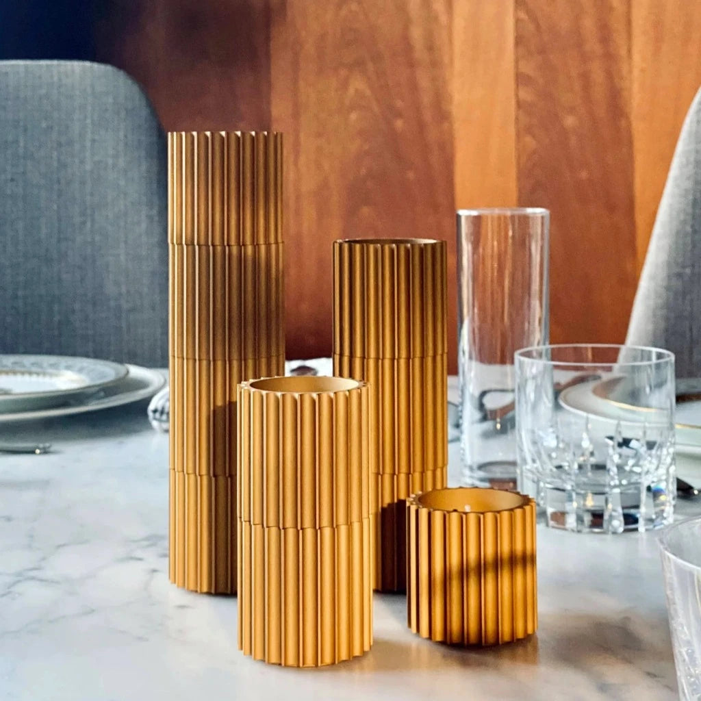 Stacks of Column Candle Holders by Object/Interface