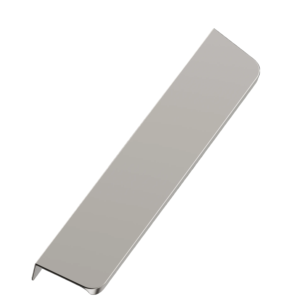 Matte inox look Furnipart Comet edge pull, a low profile aluminium handle, 200 mm length.