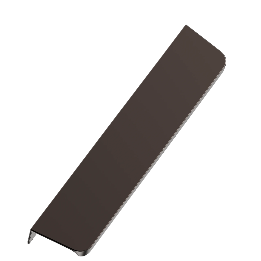Matte bronze Furnipart Comet edge pull, a low profile aluminium handle, 200 mm length.