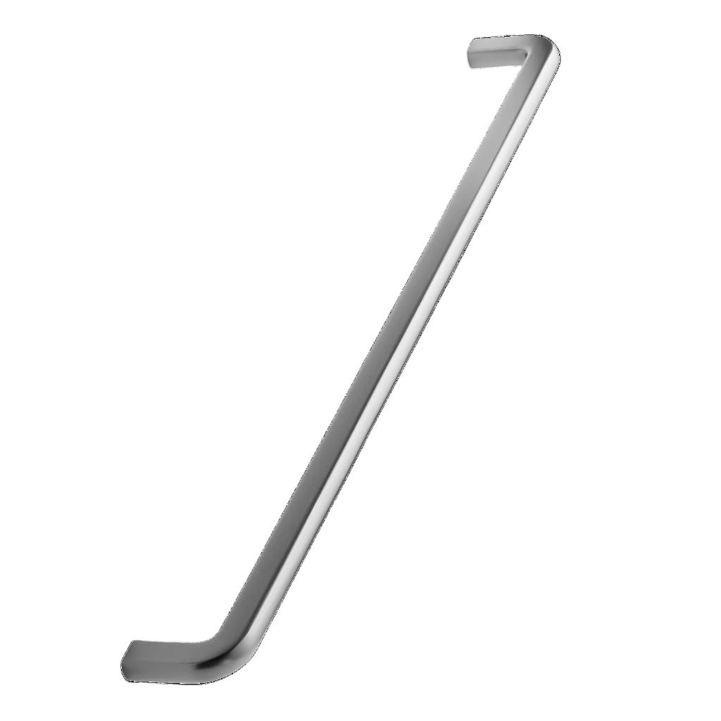 Brushed anthracite Furnipart Compact cabinet handle, a slim bar pull with angled ends, 320 mm centre distance.