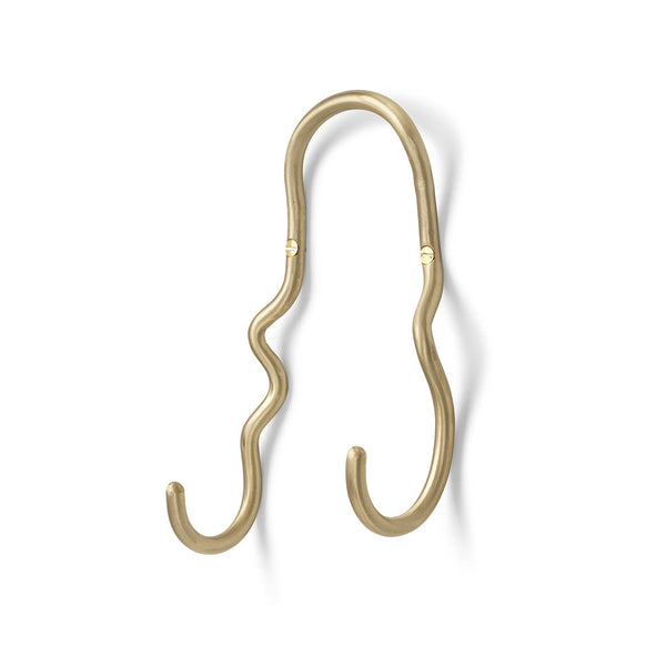 Curvature Double Hook — Brass