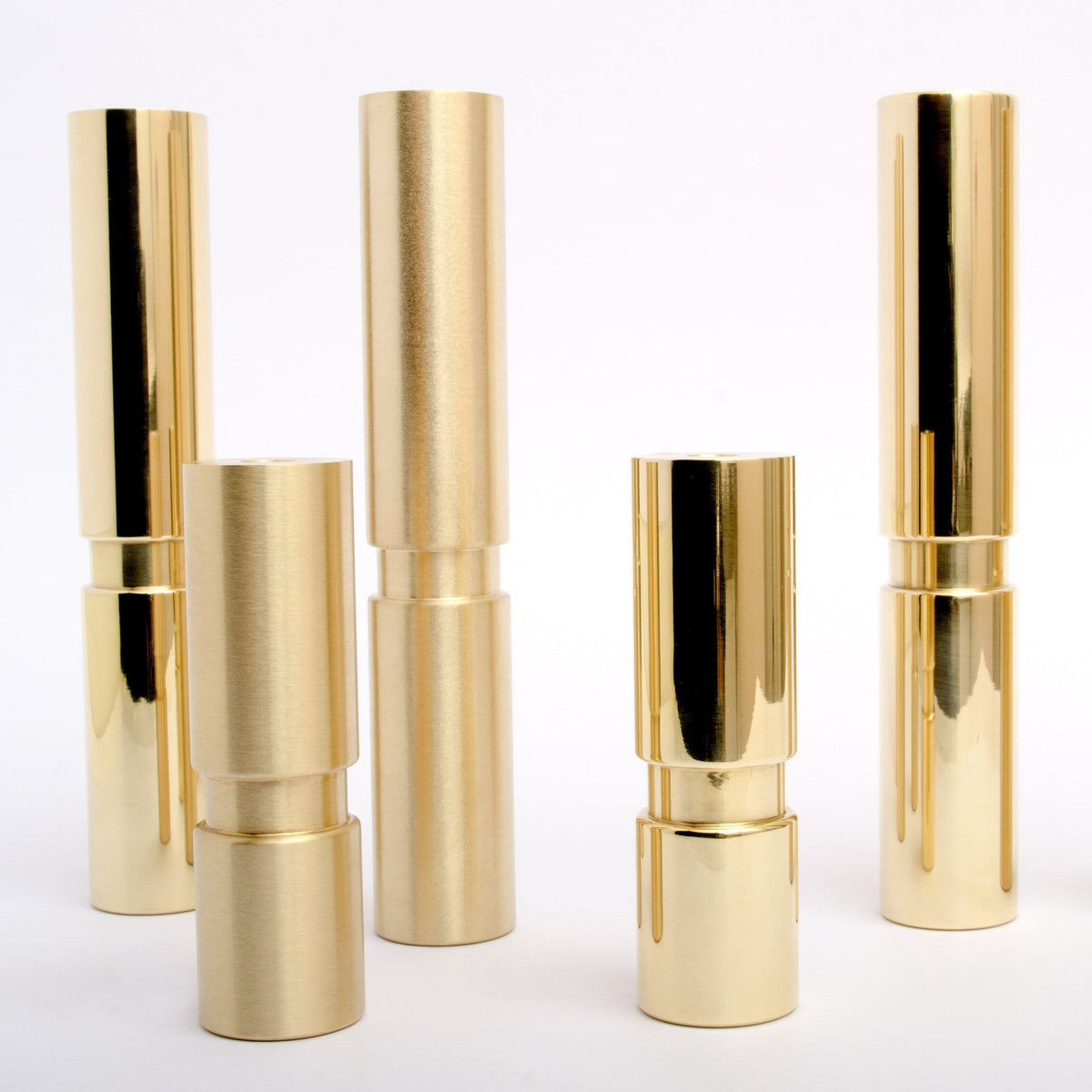 Elegant Polished and Brushed Brass furniture cabinetry legs.